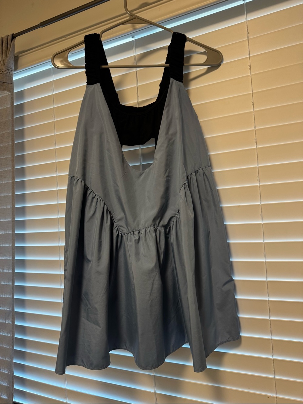 Free People Black & Slate Blue Midi Dress